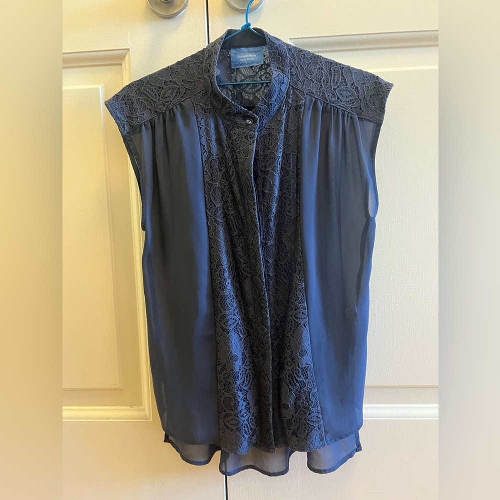 Simply Vera Wang Blue Lace Sleeveless